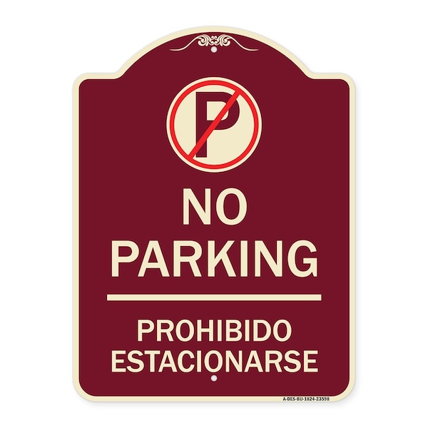Signmission No Parking Prohibido Estacionar No Parking Heavy-Gauge Aluminum Sign, 24" x 18", BU-1824-23598 A-DES-BU-1824-23598 - main